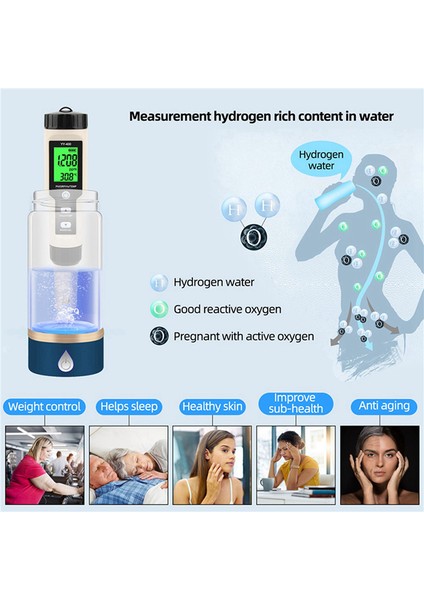 2x Yeni YY-400 Hidrojen Iyon Konsantrasyonu Su Kalitesi Test Ph/orp/h2 ve Tem 4 1 Dijital Içme Suyu Ölçer (Yurt Dışından) modelleri