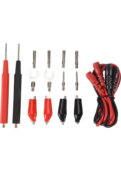 16PCS Multimetre Test Probu Testi Kuadları Kiti Dijital Multimetre Timsah Klipsleri Için Test Kabloları Problarını Değiştirin U Tür Prob (Yurt Dışından)
