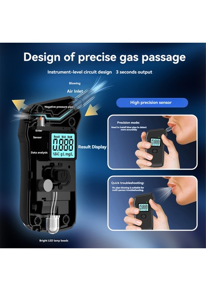 Dijital Nefes Alkol Test Merkezi Breathalyzer LCD Ekran Alkol Ölçer Alkol Testi Taşınabilir Sarhoş Sürüş Analizörü (Yurt Dışından) fırsatları