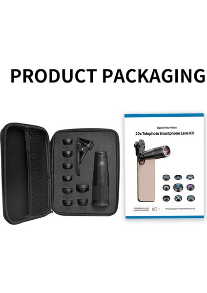 10 Arada 1 Cep Telefonu Lens Kiti 22X Telefoto Lens Balıkgözü Lens+Geniş Açılı Makro Lens+Tüm Akıllı Telefonlar Için Cpl Filtreleri (Yurt Dışından)