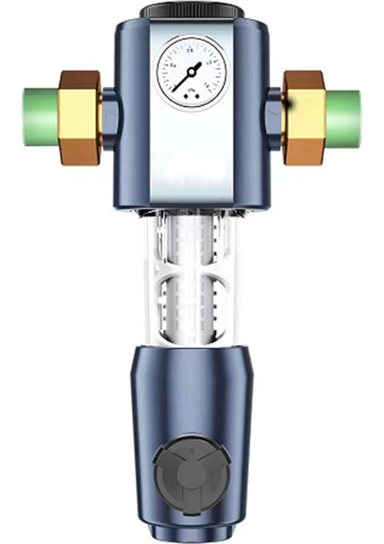 Basınç Göstergesi ile Temizleme Ön Filtresi 360 ° Yüksek Basınçlı Geri Yıkama Filtrasyon Sistemi Yeniden Kullanılabilir Bütün Ev Filtresi B (Yurt Dışından) modelleri