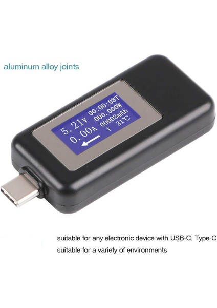 2x Keweisi Type-C USB Metre Test Cihazı Güç Ölçer USB Multimetre Voltajı ve Akım Test Cihazı 0-5.1A 4-30V （siyah) (Yurt Dışından) fiyatları