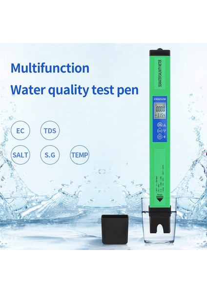 5in1 Su Kalitesi Test Cihazı Dijital Tuzluluk Ölçer Ec Tds S.g Diken Su Havuzu Akvaryum Hidroponik Için Tuz Monitörü (Yurt Dışından) modelleri