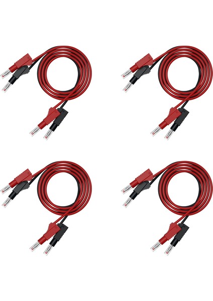 8pcs Çok Metre Test Kurşunları Kablo Jumper Tel Hattı Güvenliği 4mm Muz Fiş Geri Çekilebilir Test Aracı Kırmızı Siyah (Yurt Dışından)