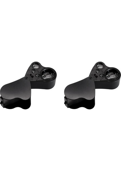 2pcs 30X 60X Işıklı Kuyumcular Loupe Büyüteç, Katlanabilir Mücevher Büyüteç, Parlak LED Aydınlatma ile Büyüteç (Yurt Dışından)