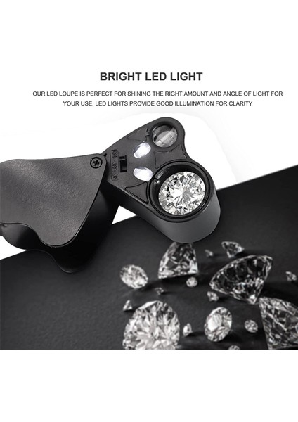 2pcs 30X 60X Işıklı Kuyumcular Loupe Büyüteç, Katlanabilir Mücevher Büyüteç, Parlak LED Aydınlatma ile Büyüteç (Yurt Dışından) indirimleri