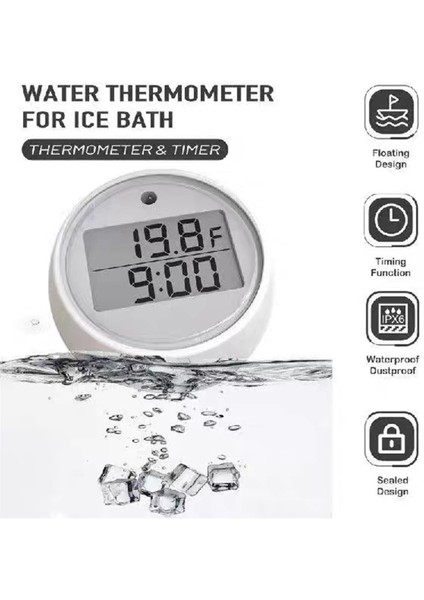 Zamanlayıcı ile Buz Banyosu Termometresi, Soğuk Su Daldırma Termometresi Yüzer 2&#39;si 1 Arada Çok Fonksiyonlu Buz Banyosu Termometresi (Yurt Dışından) fiyatları
