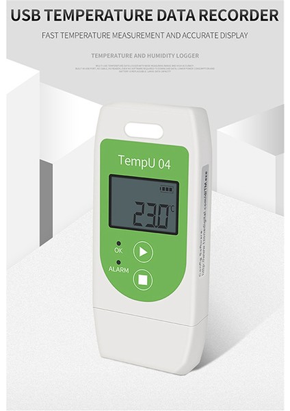 TEMPU04 USB Sıcaklık Veri Kaydedici 32000 Puan Kapasiteli Yeniden Kullanılabilir Temp Veri Günlüğü%30 Indirim (Yurt Dışından) fiyatları