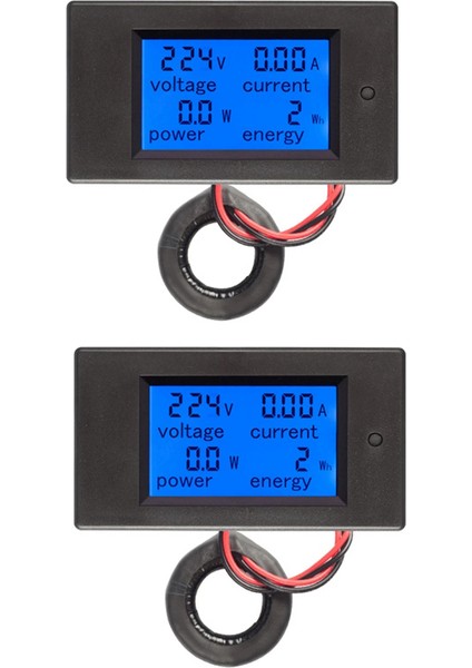 2x Ac 80-260V 100A PZEM-061 LCD Ekran Dijital Akım Voltajı Güç Enerji Ampermetre Akım Transformatör Ct ile (Yurt Dışından)