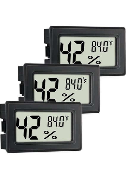 Çok Fonksiyonlu Kapalı Dijital Termometre Higrometre - 3 Paket, Nem Sayaçları Yerleşik Problu Gösterge (Yurt Dışından)