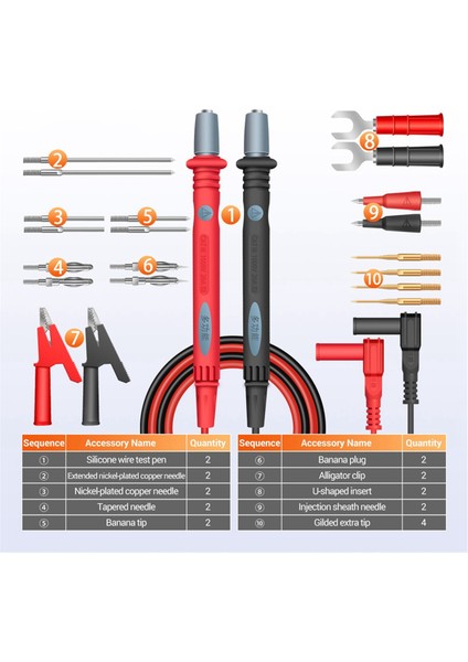 22-1 Arada Multimetre Test Kurşun Seti Timsah Klipsli Profesyonel Silikon Yalıtılmış Test Probları Muz Fişleri Ipuçları (Yurt Dışından) fırsatları