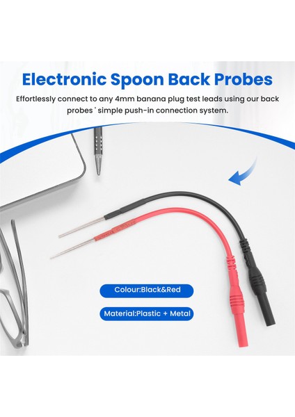 4 Adet Esnek Kaşık Arka Problar, Arka Prob Pimleri Otomotiv 4mm Muz Fiş Test Uçları ile Uyumlu (Yurt Dışından) fırsatları