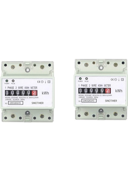 2x Elektrikli Tek Fazlı Iki Tel Ac 220V 100A Enerji Ölçer Kwh Sayaç Tüketimi Analog Elektrik Wattmetre (A) (Yurt Dışından)