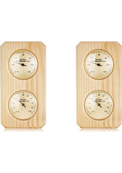 2x Ahşap Sauna Termometresi ve Higrometre 2, 1 Nem Sıcaklık Sıcaklığı Ölçümü Ev Aile Otel Sauna Odası (Yurt Dışından)