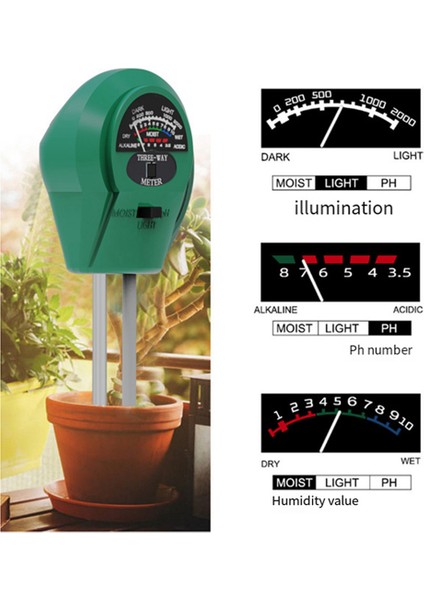 2x 3&#39;ü 1 Arada Bitki Toprak Test Cihazı Toprak Nem Ölçer Ph Toprak Test Cihazı Işık Ölçer (Yurt Dışından) modelleri