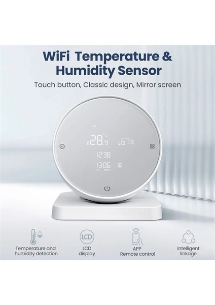 Wifi Sıcaklık ve Nem Sensörü, LCD Ekran Uygulaması/ses Kontrolüne Sahip Tuya Akıllı Higometre Termometre (Yurt Dışından) modelleri
