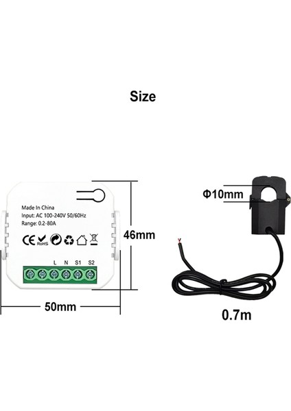 Tuka Akıllı Yaşam Wifi Enerji Ölçer 80A Mevcut Transformatör Khre Kwh Güç Monitörü Elektrik İSTATISTIKLERI110V 230V (Yurt Dışından) fiyatları