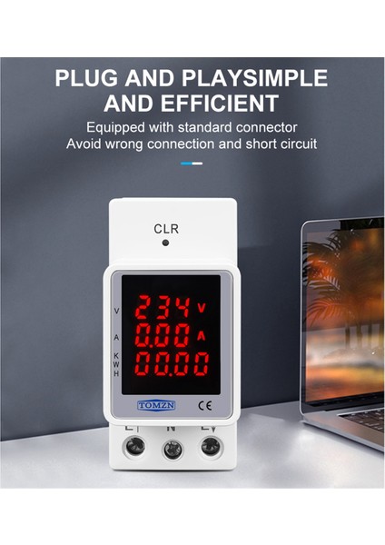 Tomzn TOVAE-100 Ac 80-270V 100A Dın Rayrak Voltaj Akım Kwh Elektrik Enerji Monitörü Ölçer Volt Amp Voltmetre Ammetre Wattmetre (Yurt Dışından) fırsatları
