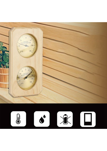 2x Ahşap Sauna Termometresi ve Higrometre 2, 1 Nem Sıcaklık Sıcaklığı Ölçümü Ev Aile Otel Sauna Odası (Yurt Dışından) indirimleri