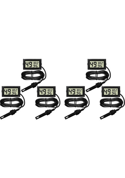 6x Dijital Termometre Higometre Prob Iç Mekan Sıcaklık Nem Metre Higometre Göstergesi (Yurt Dışından)
