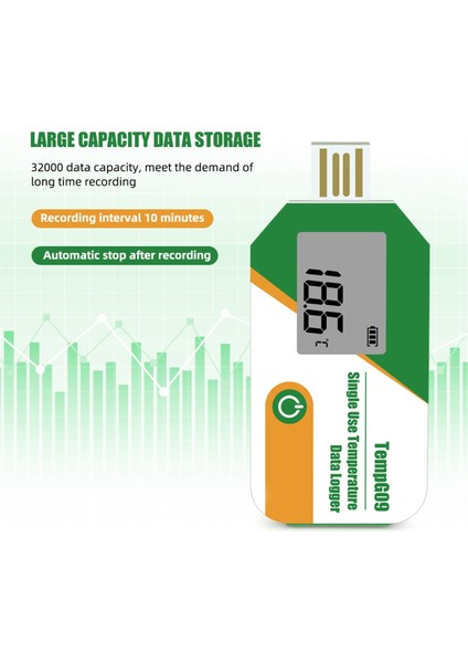 Dijital Görüntü USB Sıcaklık Veri Günlüğü 32000 Point Kapasitesi Tek Kullanımlık Sıcaklık Kayıt Cihazı Pdf Rapor Kaydedici (Yurt Dışından) indirimleri