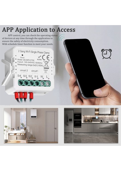 Tuya Wifi 80A Tek Faz Kelepçe Güneş Pv Çift Yönlü Iki Yönlü Enerji Ölçer Uygulama Kontrolü, 2 Çete (Yurt Dışından) fırsatları