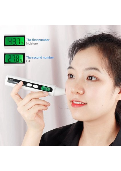 2x Taşınabilir Dijital Monitör Dedektörü Cilt Sensörü Yüz Cilt Nem Test Cihazı Su Yağı Analizörü (Yurt Dışından) fiyatları