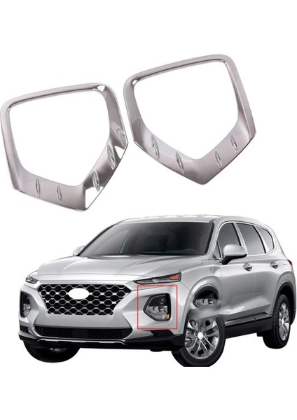 Hyundai Santa Fe 2019 Abs Krom Ön Sisli Sis Işık Lamba Kapak Trim Çerçevesi Dış Aksesuarlar (Yurt Dışından) fiyatları