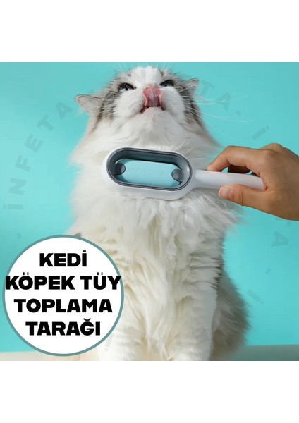 Evcil Hayvan Fırçası Kedi Köpek Nemli Tüy Toplayıcı Tarak Çift Taraflı Pet Fırçası
