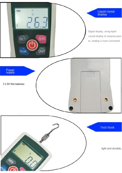 Küçük Dijital Push Çekme Kuvveti Göstergesi Taşınabilir Dinamometre Göstergesi ZMF-2-500N Çekme Test Cihazı Kilogram Çekme Test Cihazı (Yurt Dışından) modelleri