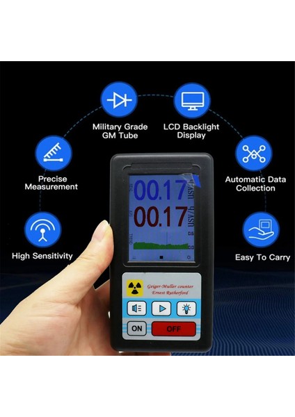 Br-6 Geıger Sayıt Nükleer Radyasyon Dedektörü Kişisel Dozimetre X-Ray Beta Gama Detektörü LCD Radyoaktif Test Merkezi (Yurt Dışından) indirimleri