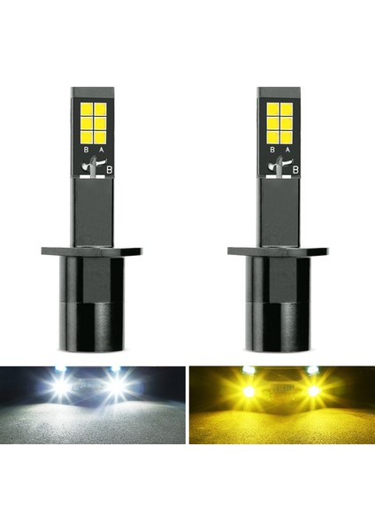 H1 Sisli Ampul LED LED Amber+Beyaz Çift Renk Kamyonlar Için Arabalar Lambalar Drl Lights Kit Ampulleri 9-32V 30W 3000LM, H1 (Yurt Dışından) fiyatları