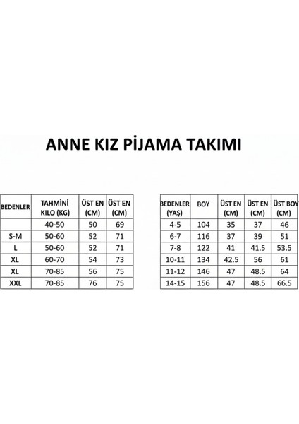 Anne Kız Pijama Takımı Interlok Kumaş %100 Pamuk Uzun Kollu Kışlık Yıldızlı Kırmızı Beyaz
