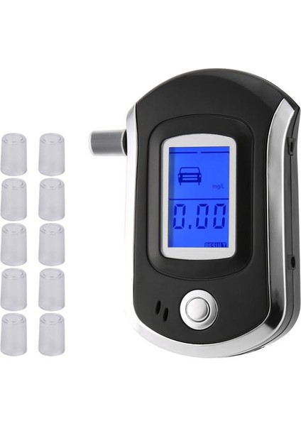 AT6000 Alkol Test Cihazı 10 Ağızlıklı LCD Ekranlı Profesyonel Dijital Nefes Nefes Alıcı (Yurt Dışından)