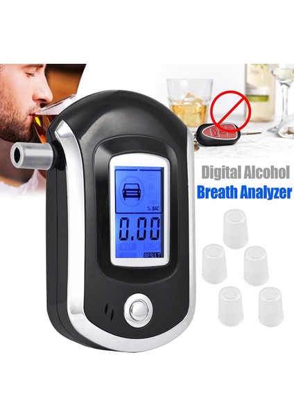 AT6000 Alkol Test Cihazı 10 Ağızlıklı LCD Ekranlı Profesyonel Dijital Nefes Nefes Alıcı (Yurt Dışından) modelleri