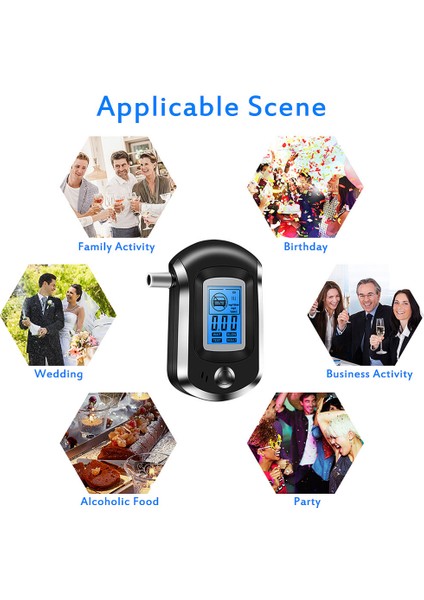 AT6000 Alkol Test Cihazı 10 Ağızlıklı LCD Ekranlı Profesyonel Dijital Nefes Nefes Alıcı (Yurt Dışından) fırsatları