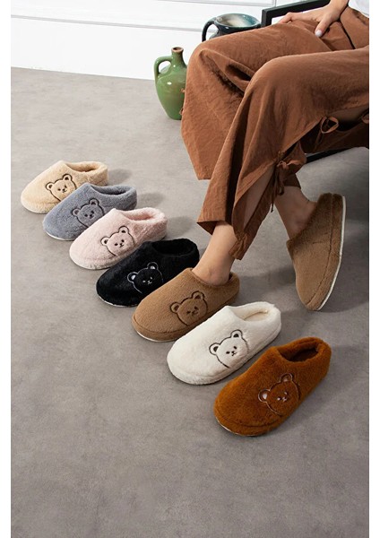 Lucy Ayıcık Nakışlı Kadın Yumuşak Peluş Içi Tüylü Çeyiz Bohça Gelin Ev Terliği fırsatları