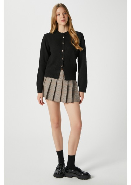 Kadın Donna Yumuşak Dokulu Kalp Düğmeli Siyah Triko Hırka indirimleri