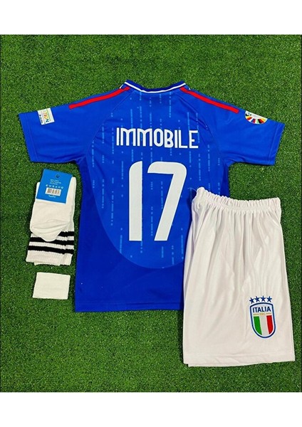 Italya Özel Deplasman Ciro Immobile Çocuk Forması 4'lü Set