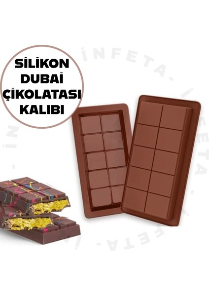 8 Bölmeli Silikon Dubai Çikolatası Kalıbı Silikon Çikolata Kalıbı