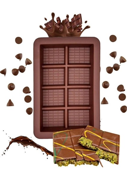 8 Bölmeli Silikon Dubai Çikolatası Kalıbı Silikon Çikolata Kalıbı fırsatları