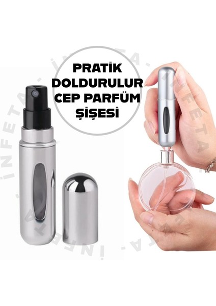 Taşınabilir Doldurulabilir Cep Parfüm Şişesi 5 ml Seyahat Tipi Parfüm Şişesi