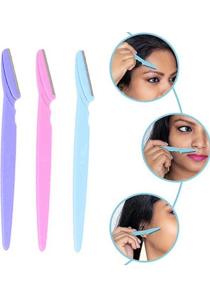 2li Set Dil Temizleyici Paslanmaz Çelik ve 3'lü Kaş Usturası Kaş ve Vücut Jileti modelleri