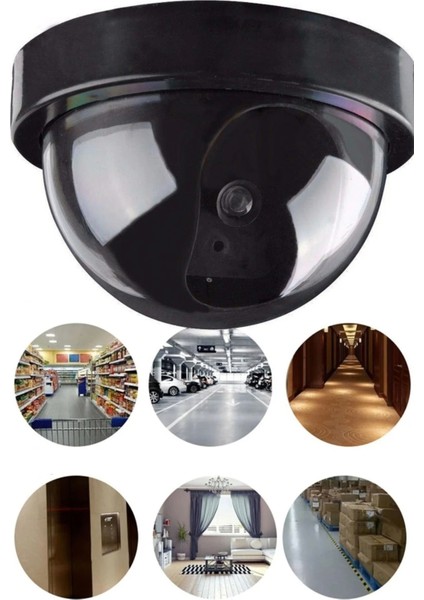 4 Adet LED Işıklı Sahte Dome Güvenlik Kamerası Hırsız Caydırıcı modelleri