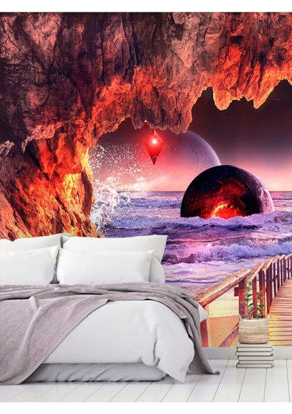 Fantastik Desenli Isı ve Ses Yalıtımlı Sağlıklı Tekstil Duvar Kağıdı