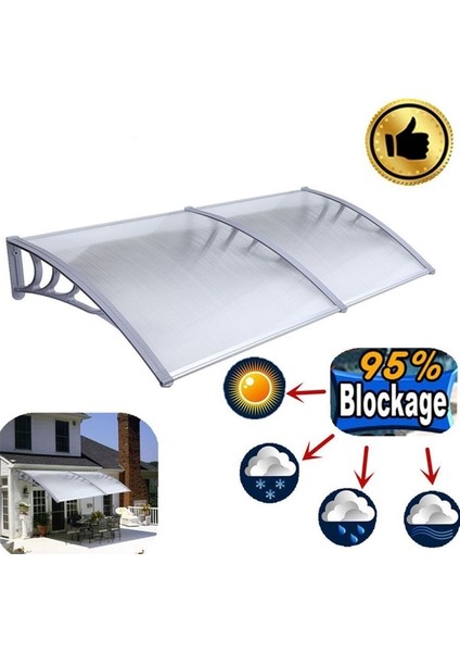 Kapı Pencere Üstü Pratik Sundurma 240 x 80 cm Gri modelleri