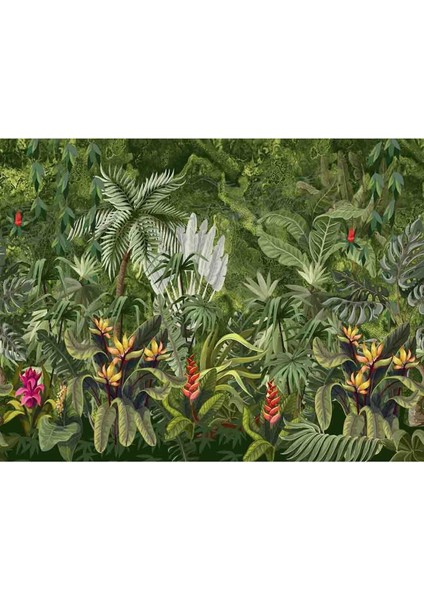 Tropik Orman Desenli Silinebilir Sağlıklı Tekstil Duvar Kağıdı fiyatları