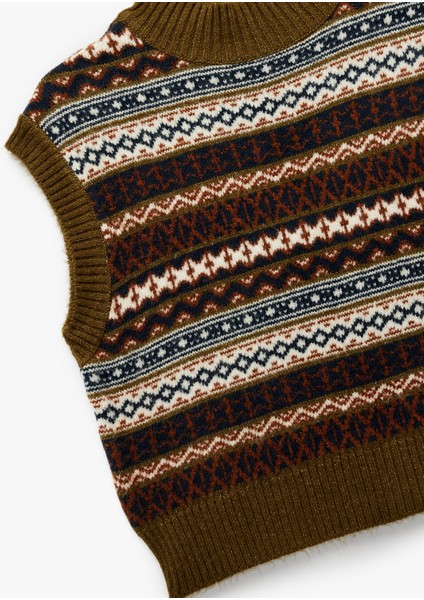 Jakarlı Kolsuz Dik Yaka Triko Süveter modelleri