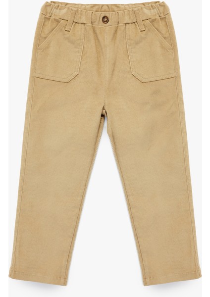 Pamuklu Cepli Beli Lastikli Havuç Kesim Pantolon