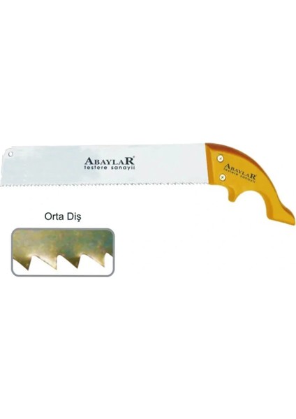 Abaylar Orta Diş El Testere 14 No - Ahşap Sap